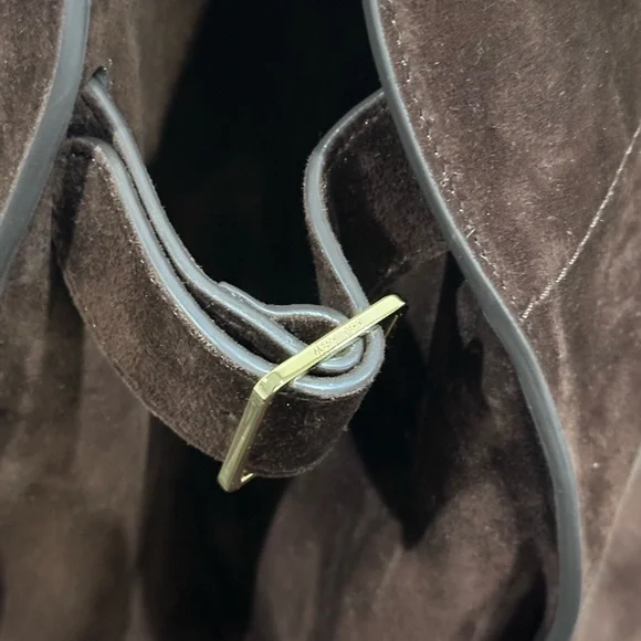 The Row Soft Margaux 17 Brown Suede Leather Top Handle Bag - Picture 7 of 16